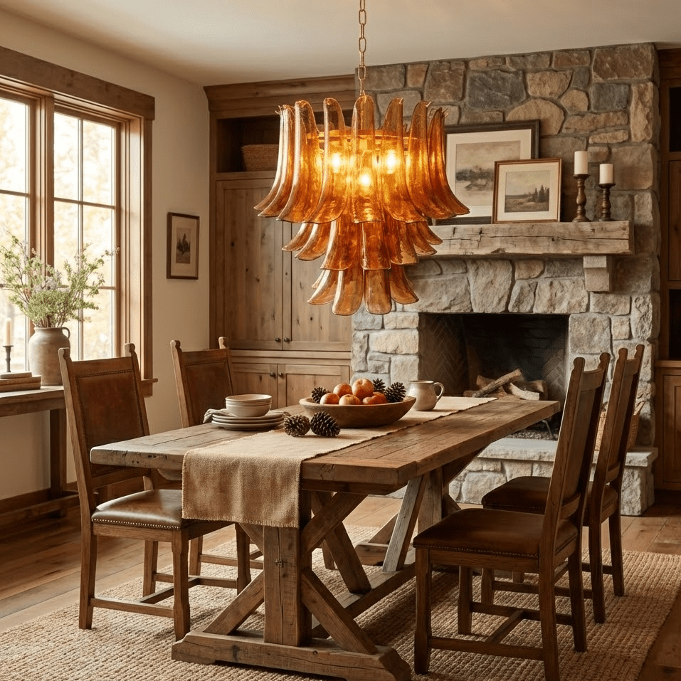 Grav Artistic Murano Glass Chandelier-Neutral Decor