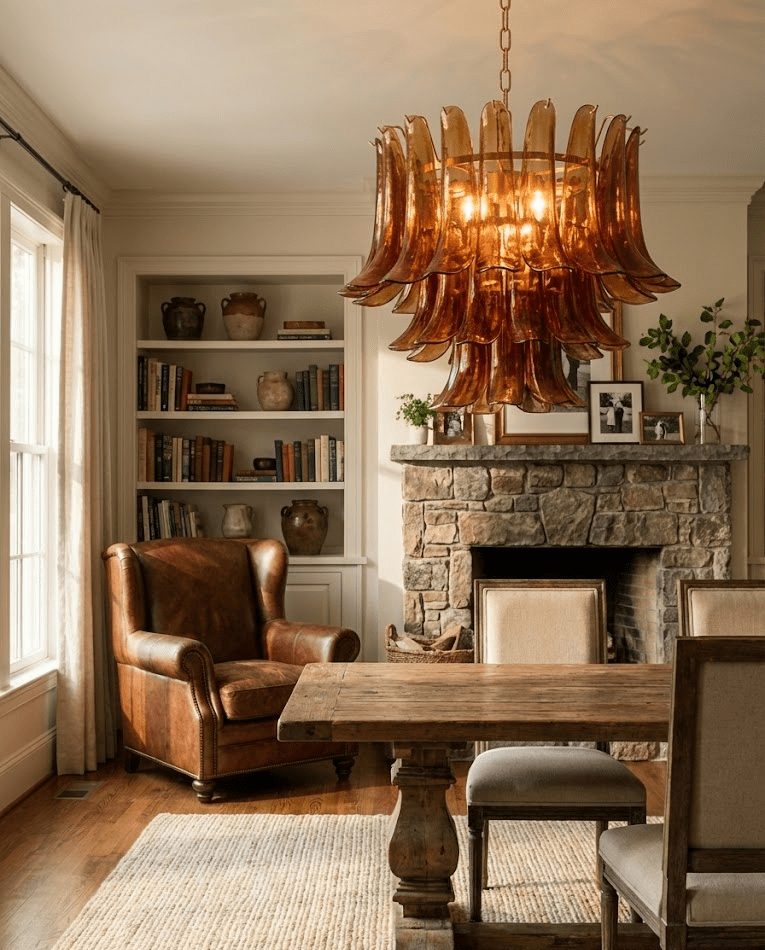 Grav Artistic Murano Glass Chandelier-Neutral Decor