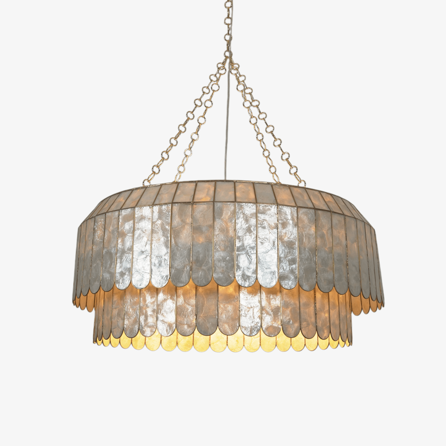 Holz Gold Shell Metal Aurelia Chandelier-Neutral Decor