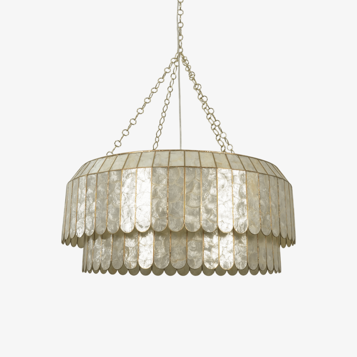 Holz Gold Shell Metal Aurelia Chandelier-Neutral Decor