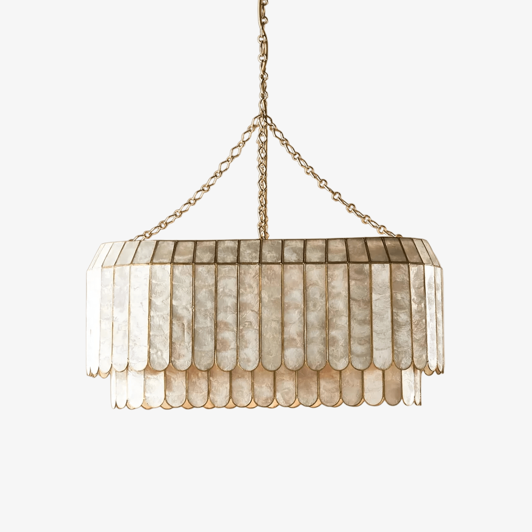 Holz Gold Shell Metal Aurelia Chandelier-Neutral Decor