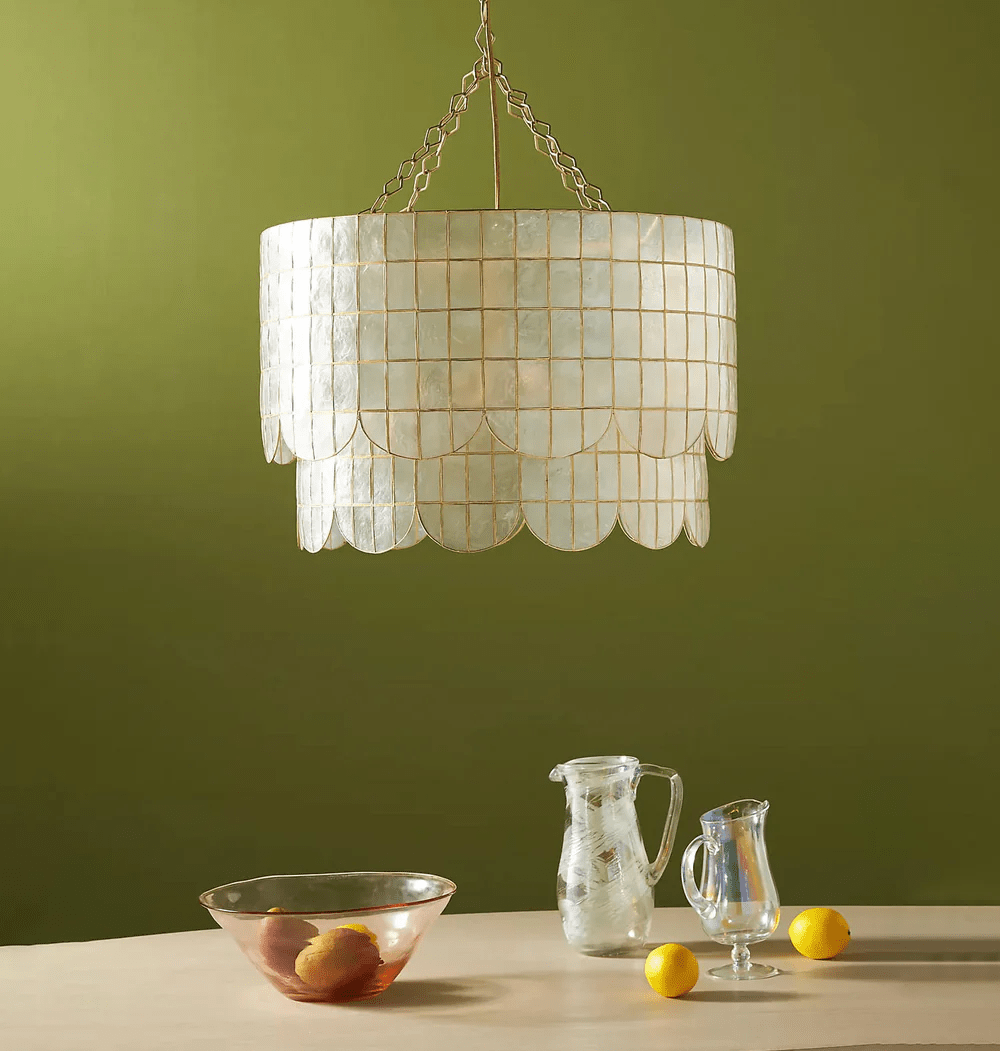Flyn Gold Shell Metal Wavecrest Chandelier-Neutral Decor