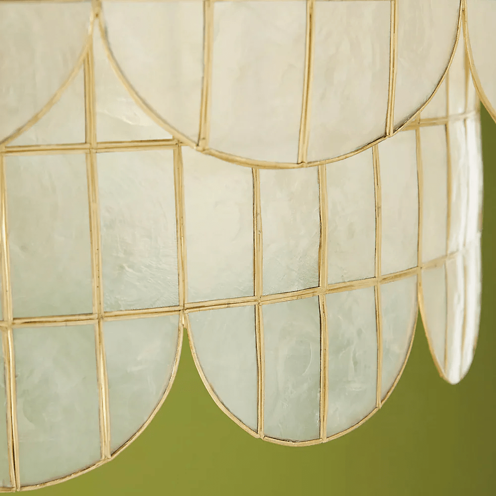Flyn Gold Shell Metal Wavecrest Chandelier-Neutral Decor