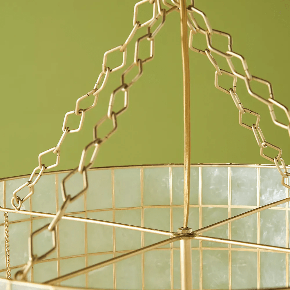 Flyn Gold Shell Metal Wavecrest Chandelier-Neutral Decor