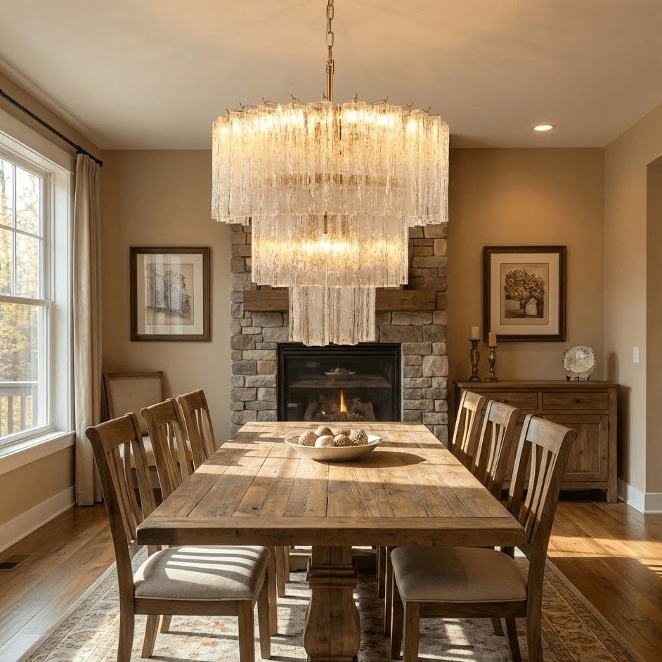 Wexn Glacier Tier Glass Chandelier-Neutral Decor