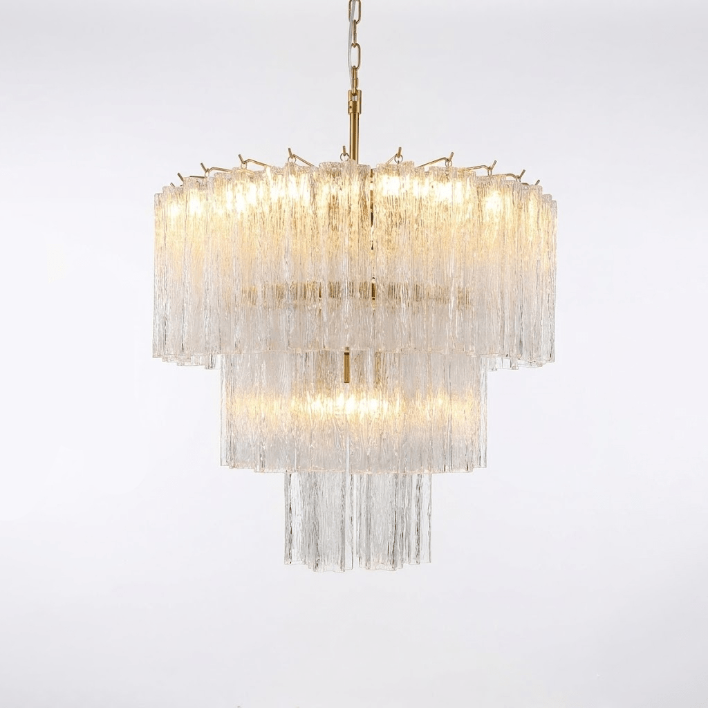 Wexn Glacier Tier Glass Chandelier-Neutral Decor
