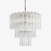 Wexn Glacier Tier Glass Chandelier-Neutral Decor