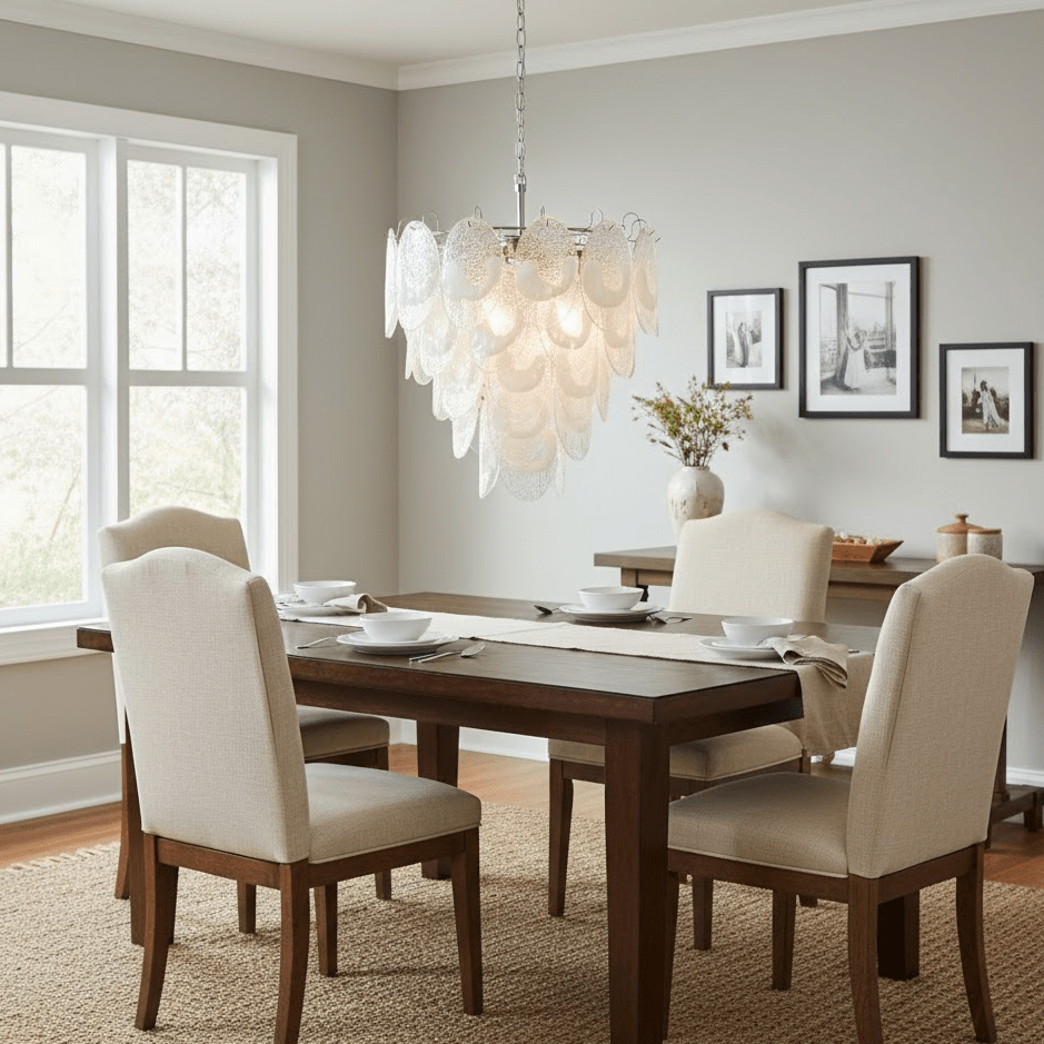 Jord Elegant Murano Glass Chandelier-Neutral Decor
