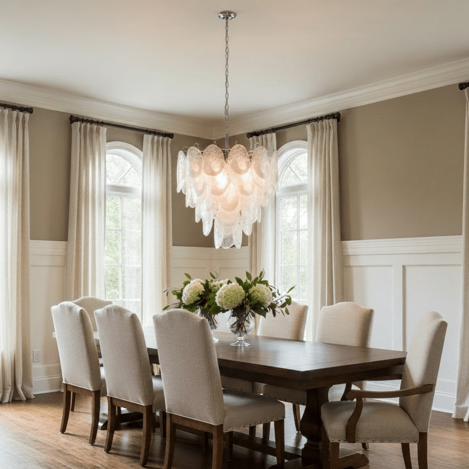 Jord Elegant Murano Glass Chandelier-Neutral Decor