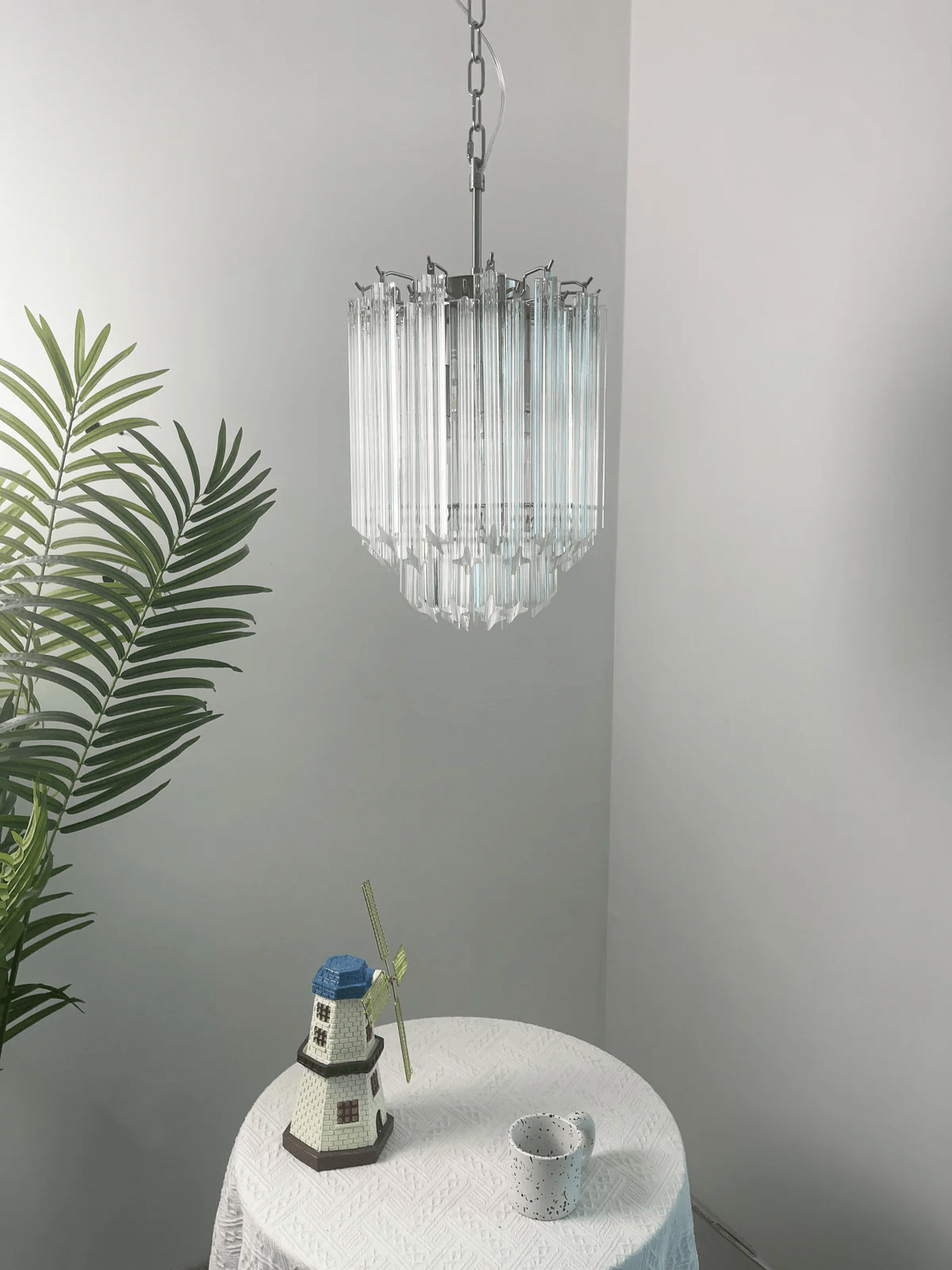 Luph Transparant Murano Glass Prism Chandelier-Neutral Decor