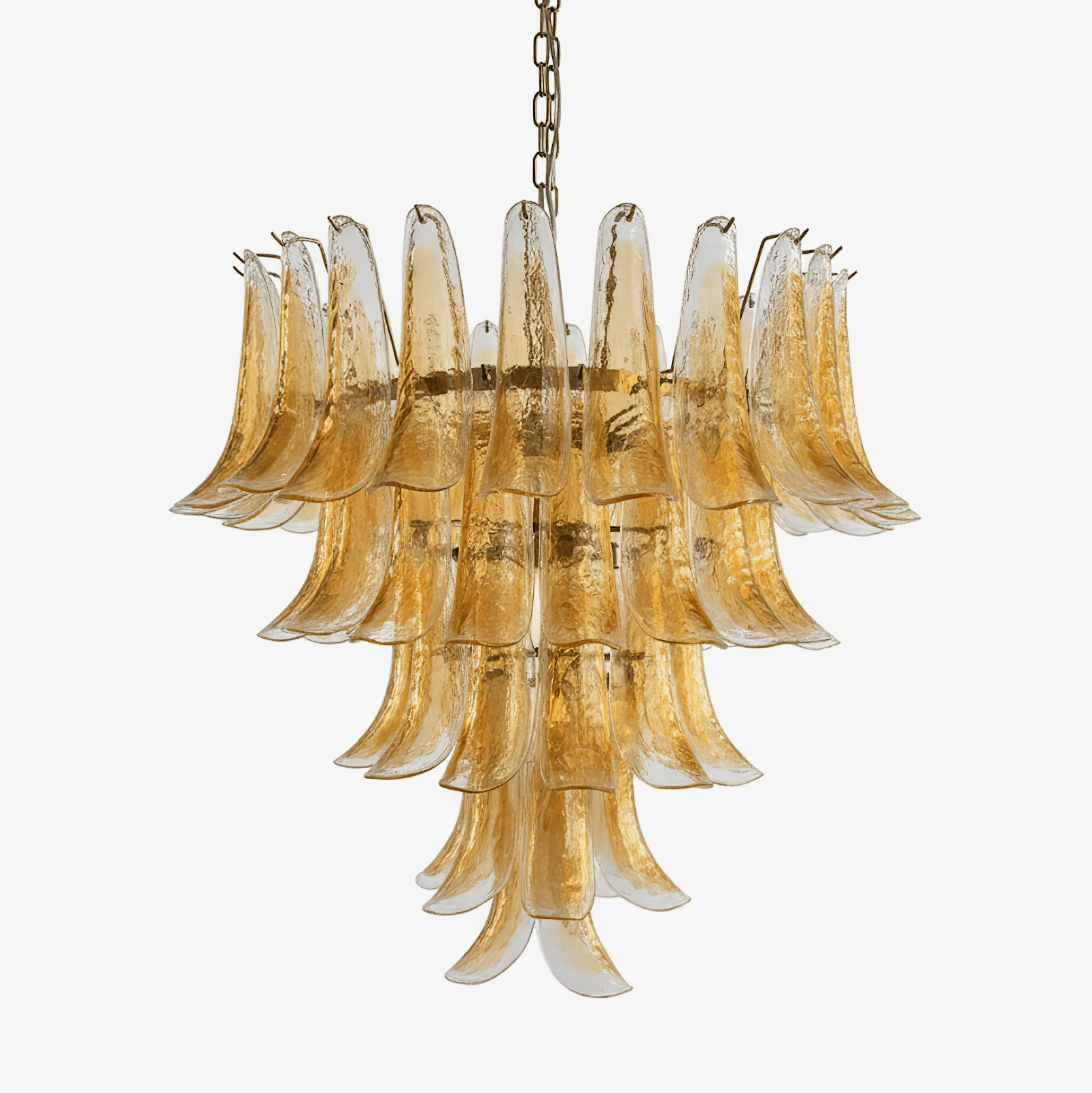 Amber Glass Petals Chandelier-Neutral Decor