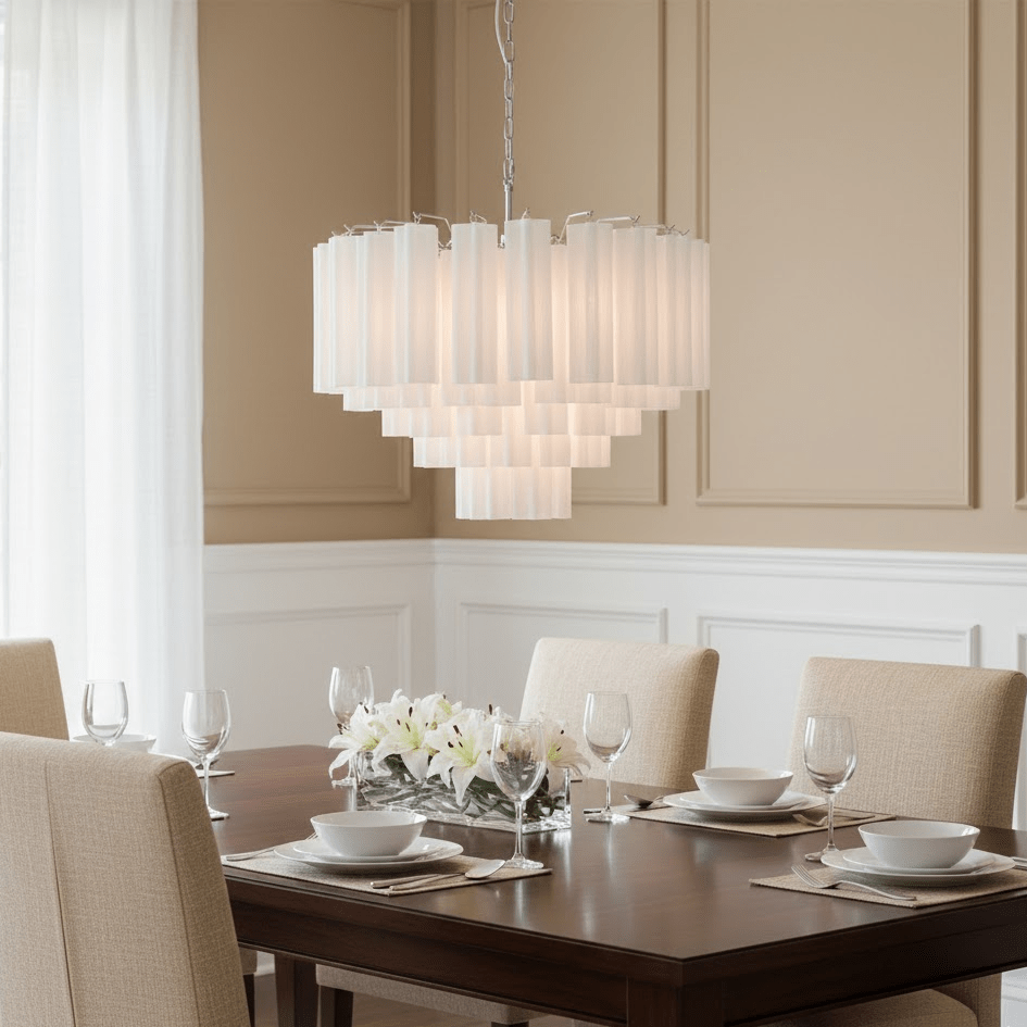 Bexy Glass Cascade Chandelier-Neutral Decor