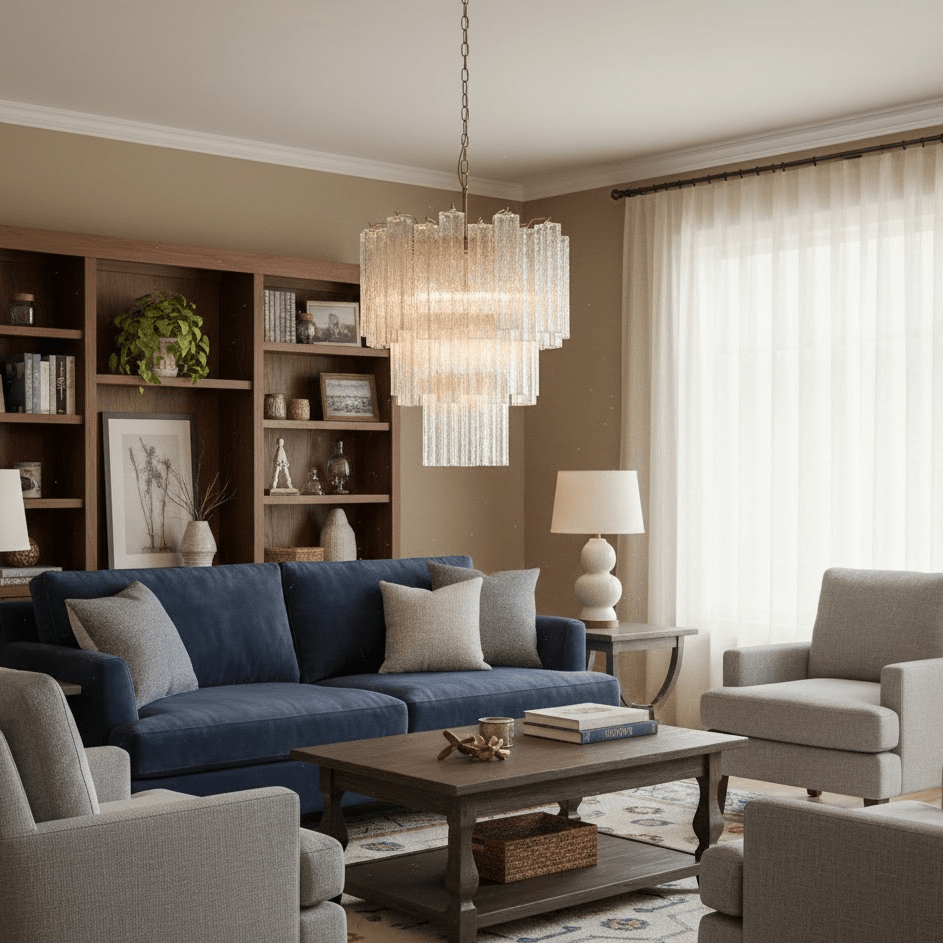 Vins Glass Elegent Chandelier-Neutral Decor
