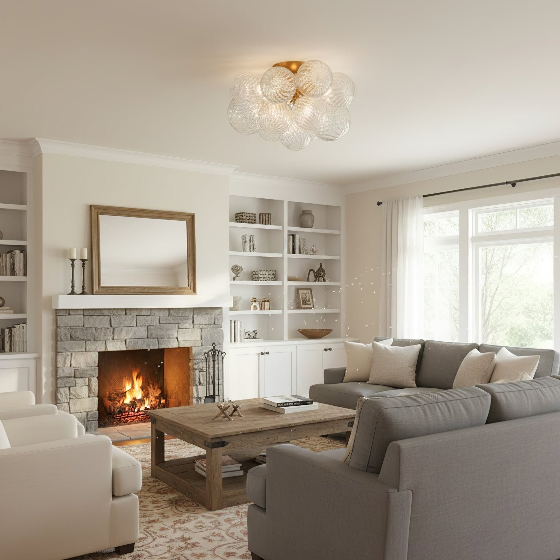 Vins Elegent Glass Ceiling Light-Neutral Decor