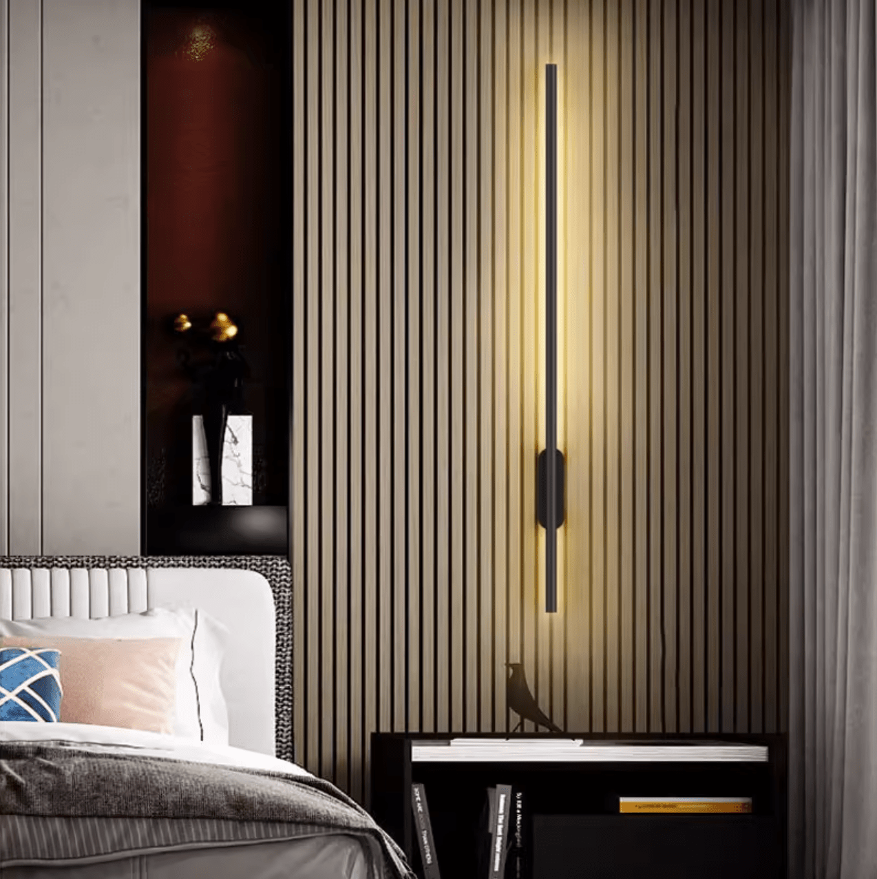 Nomk Black Line Rechargeable Wall Lamp-Neutral Decor