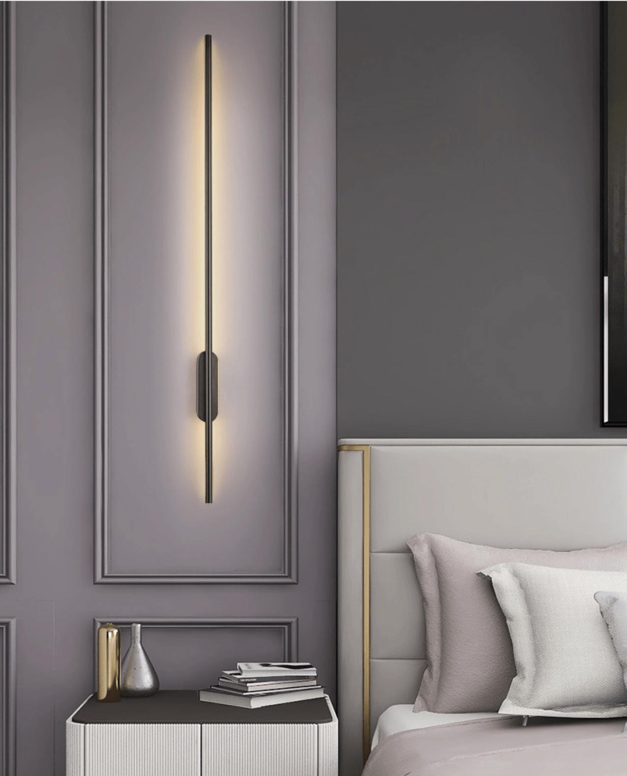 Nomk Black Line Rechargeable Wall Lamp-Neutral Decor