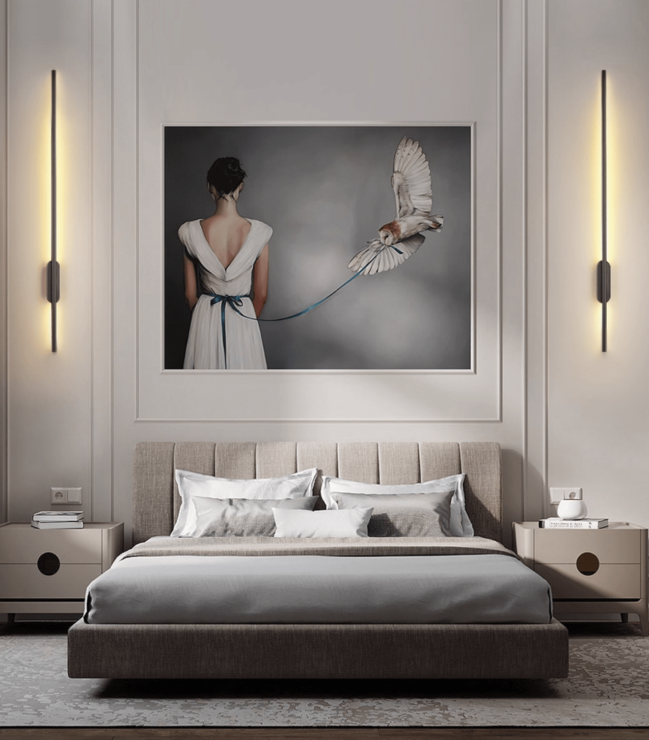 Nomk Black Line Rechargeable Wall Lamp-Neutral Decor