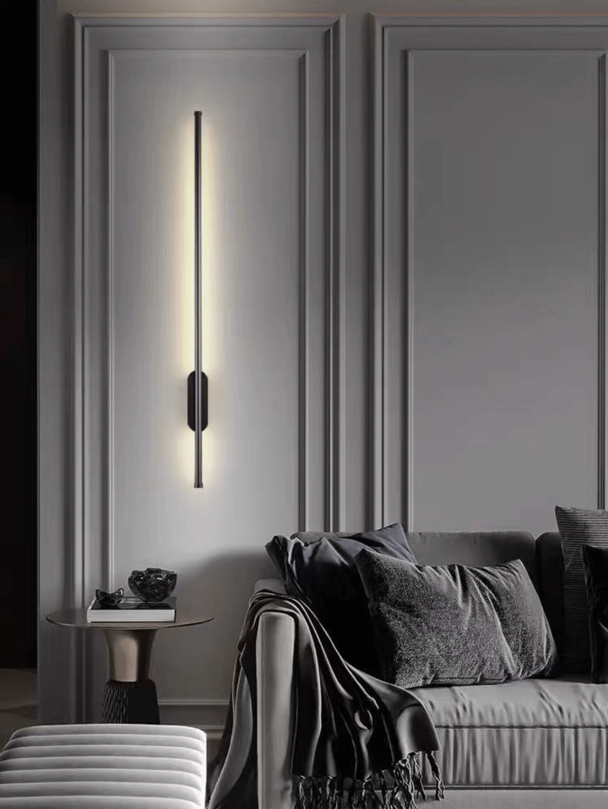 Nomk Black Line Rechargeable Wall Lamp-Neutral Decor