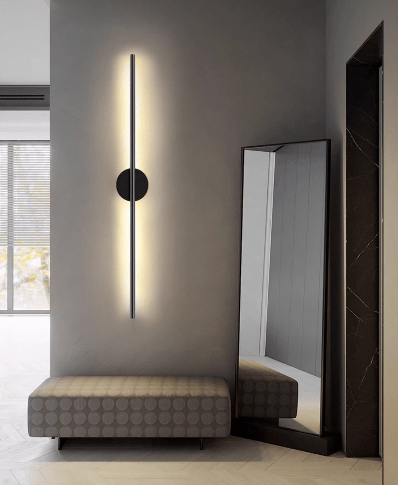 Nomk Black Line Rechargeable Wall Lamp-Neutral Decor