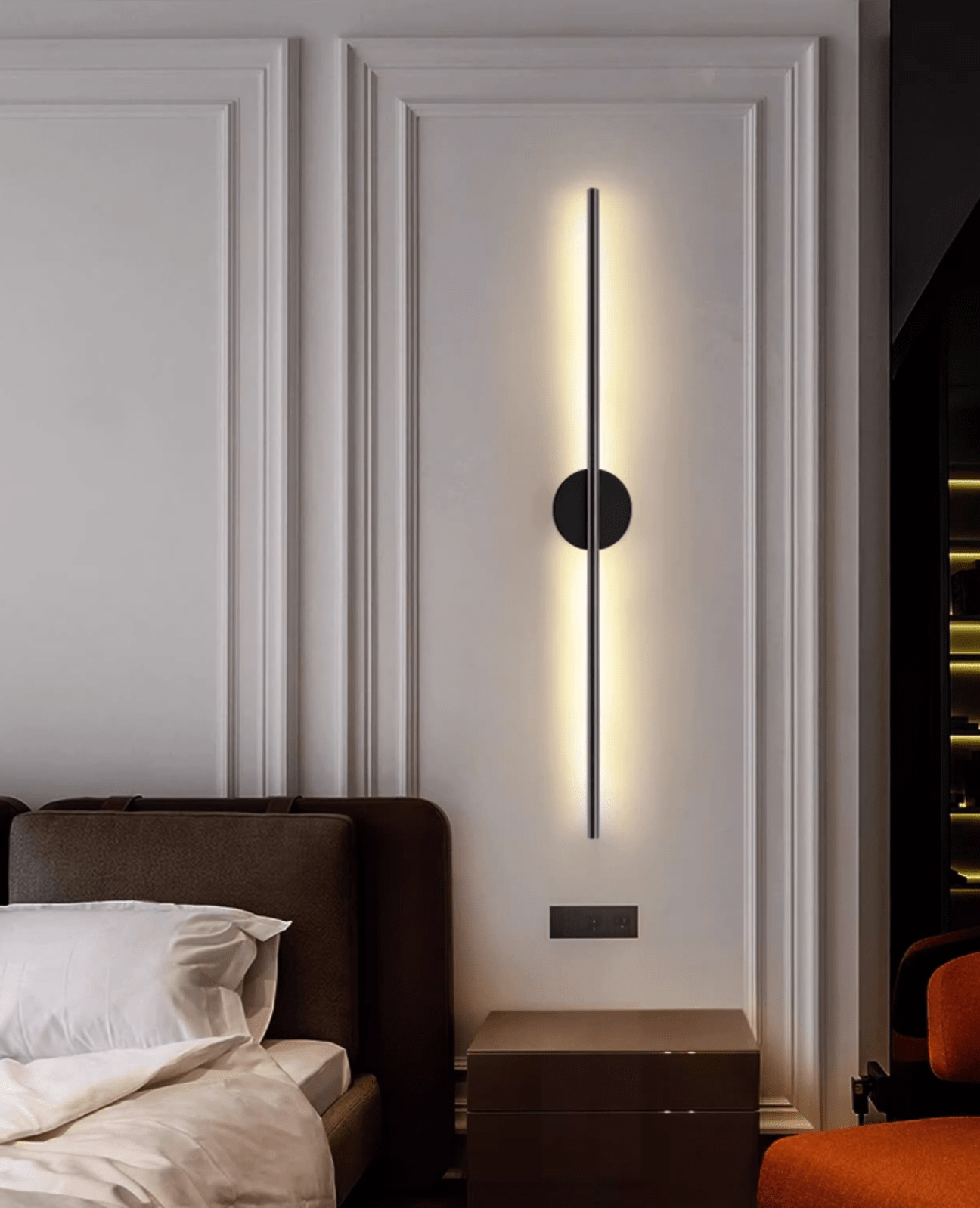 Nomk Black Line Rechargeable Wall Lamp-Neutral Decor