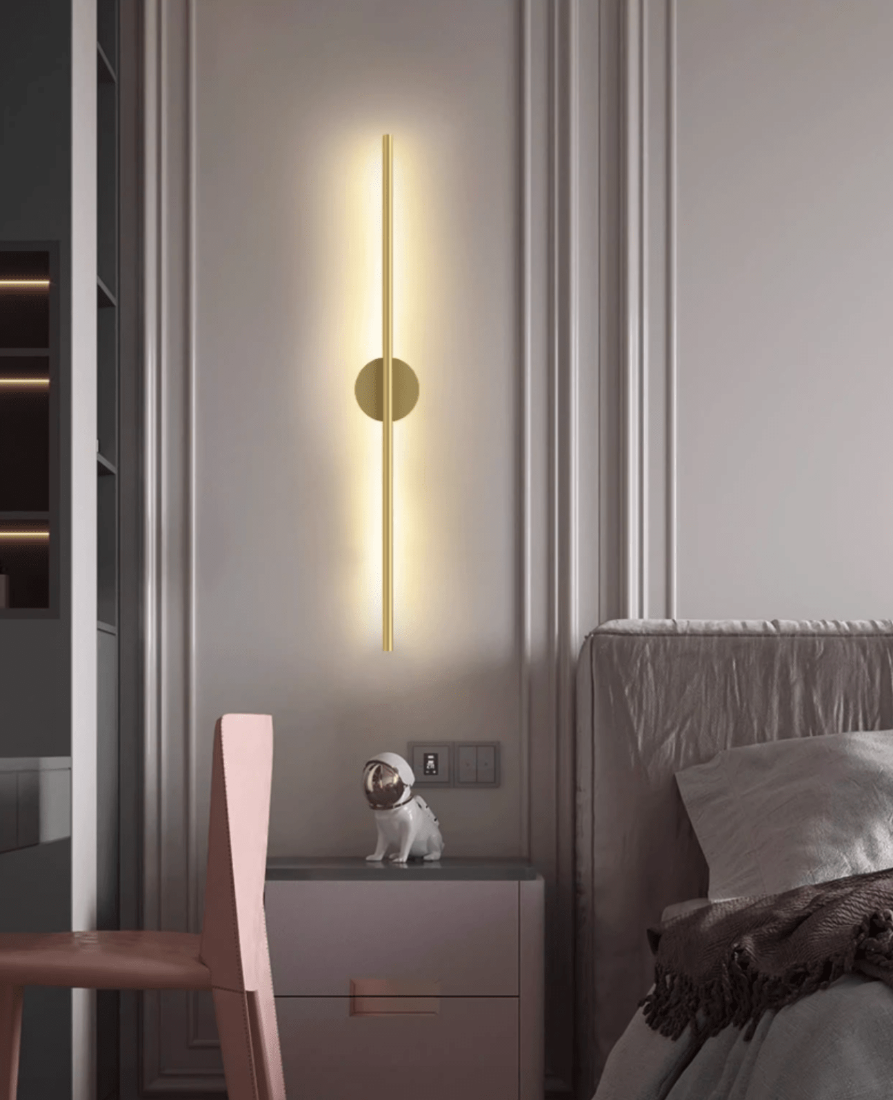 Nomk Black Line Rechargeable Wall Lamp-Neutral Decor