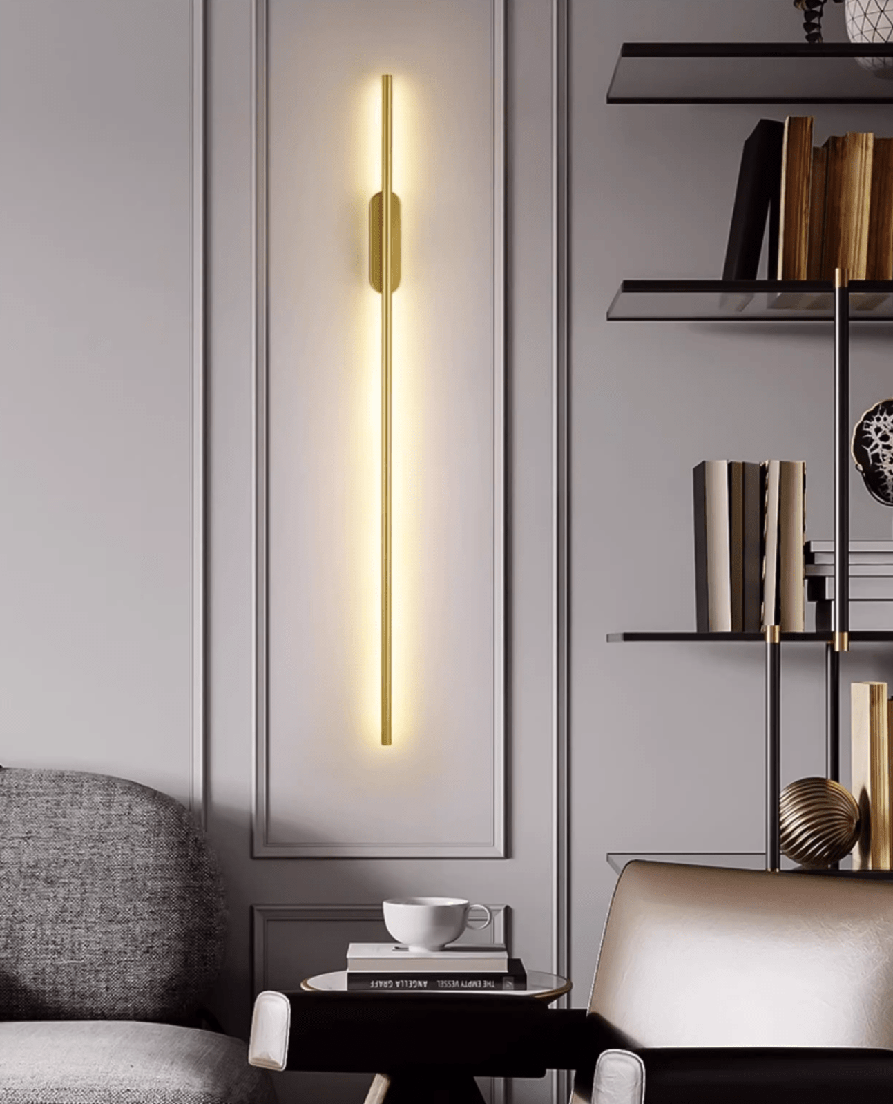 Nomk Black Line Rechargeable Wall Lamp-Neutral Decor