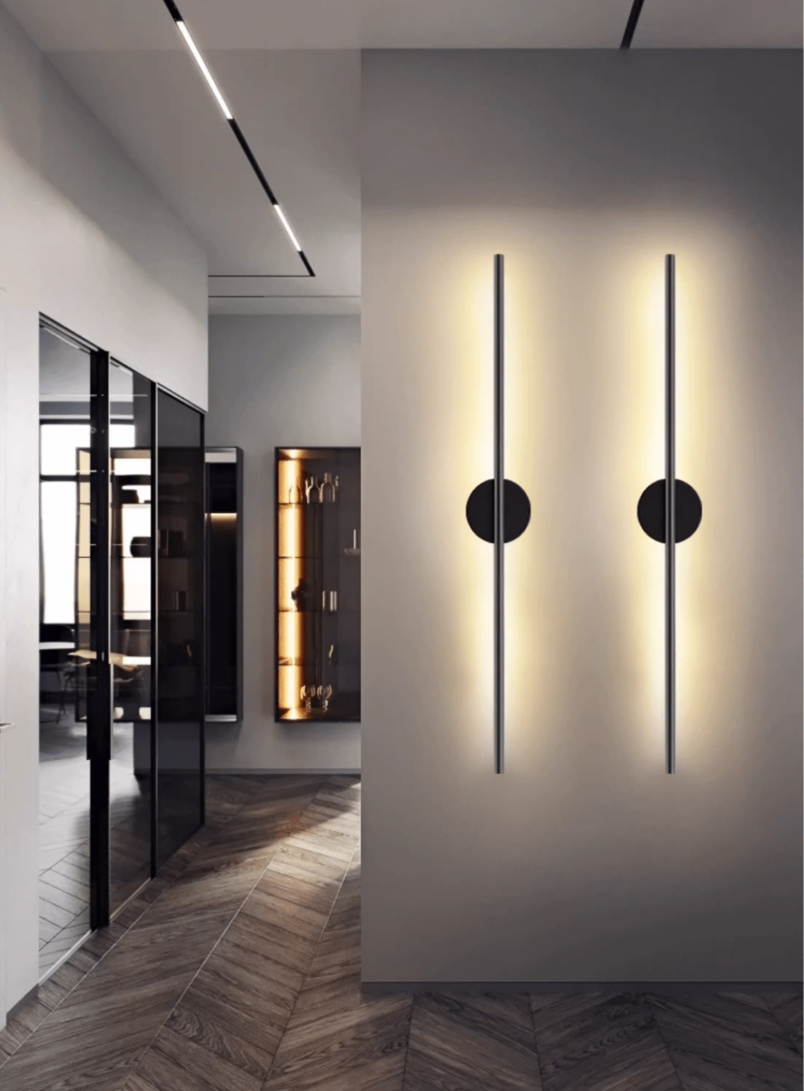 Nomk Black Line Rechargeable Wall Lamp-Neutral Decor