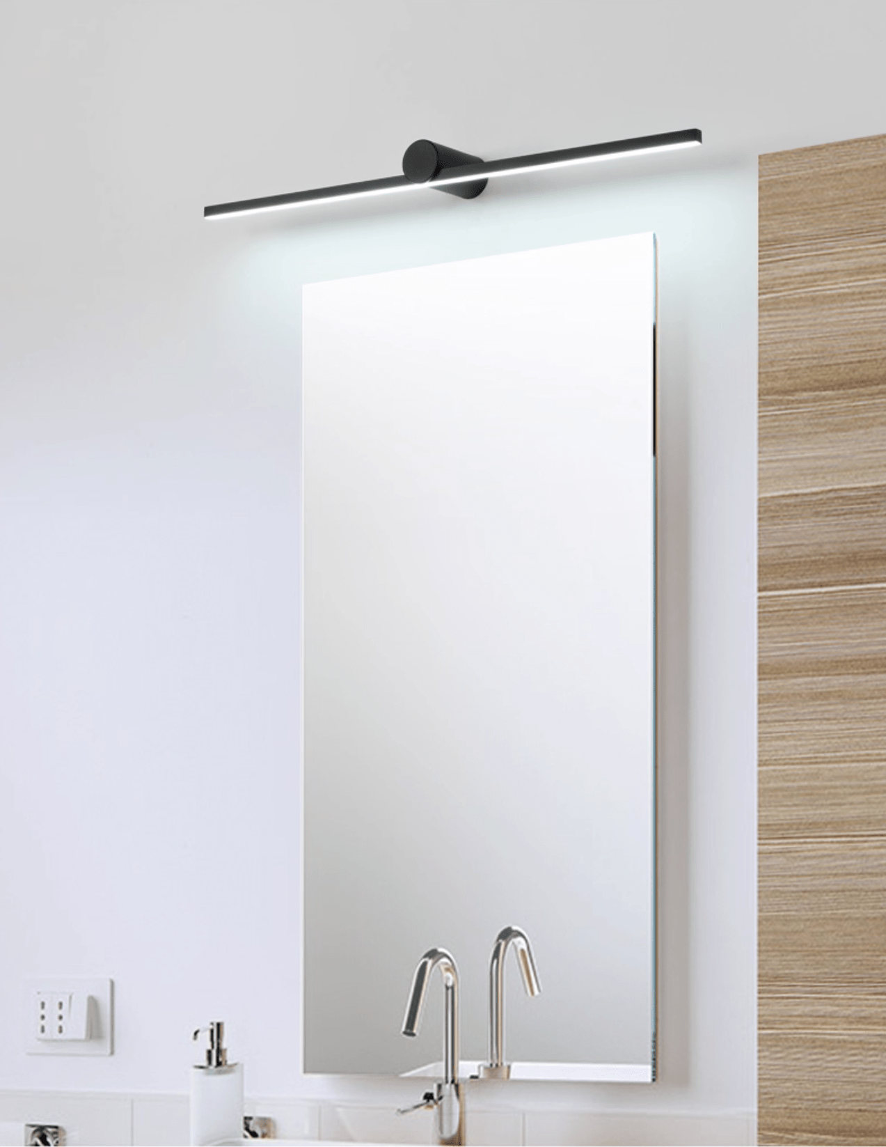 Kylb Black Slim Rechargeable Wall Lamp-Neutral Decor