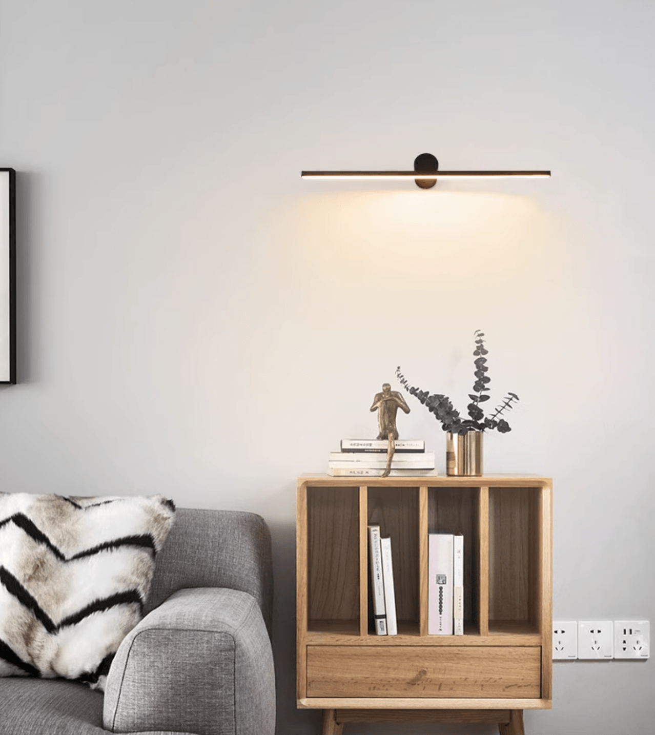Kylb Black Slim Rechargeable Wall Lamp-Neutral Decor