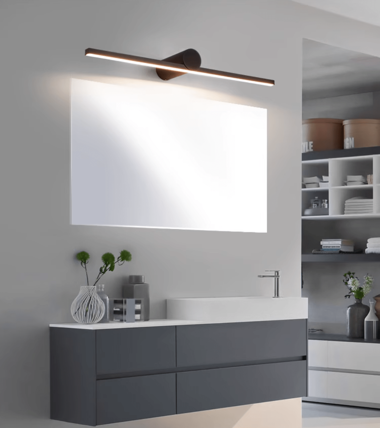 Kylb Black Slim Rechargeable Wall Lamp-Neutral Decor