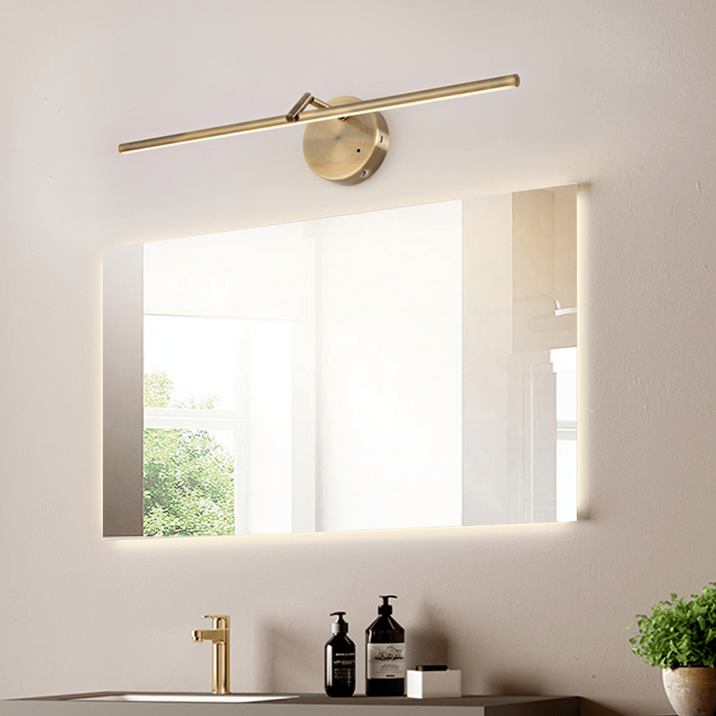 Suly Slim Gold Rechargeable Wall Light-Neutral Decor