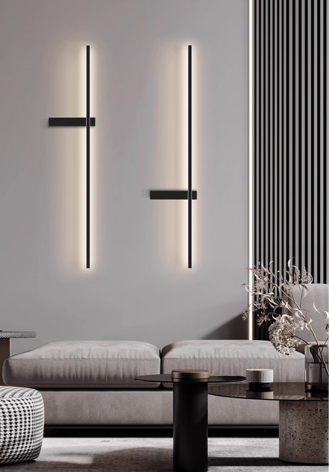 Mesv Linear Rechargeable Black Wall Lamp-Neutral Decor