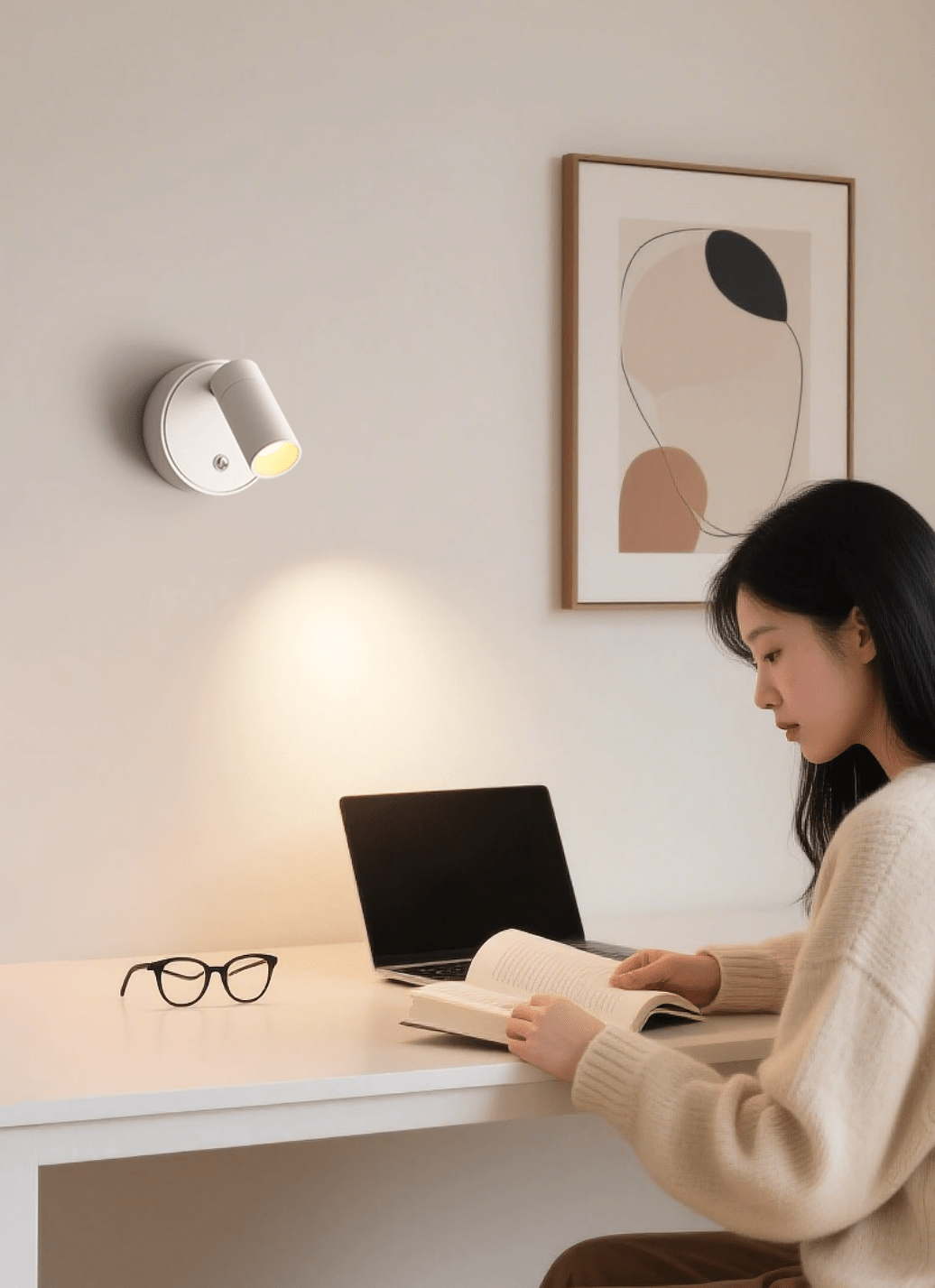 Dorv Pivot Rechargeable Acrylic Wall Light-Neutral Decor