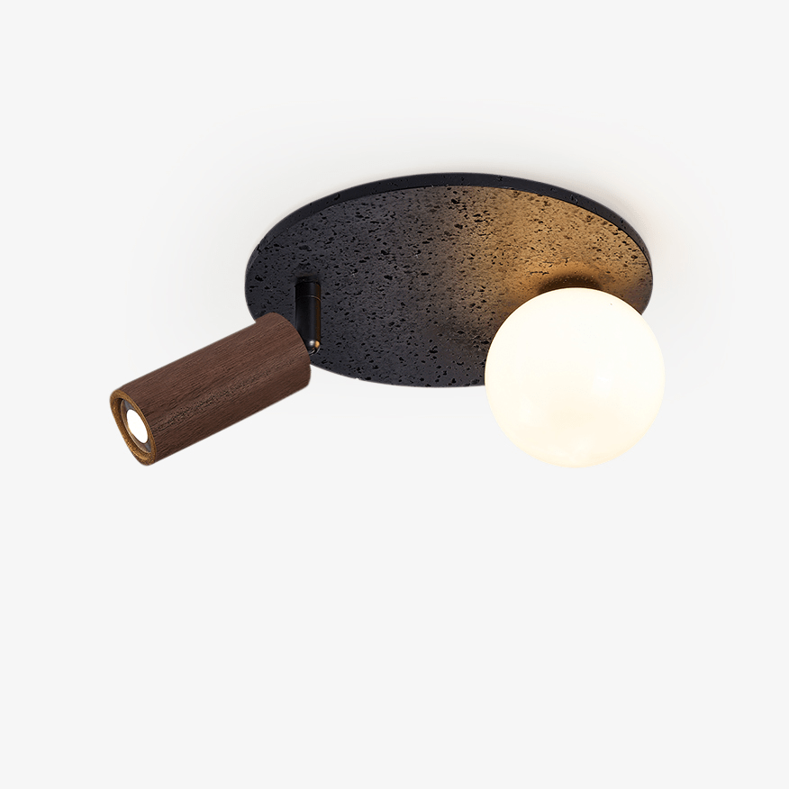 Qule Flexible Black Travertine Ceiling Light-Neutral Decor