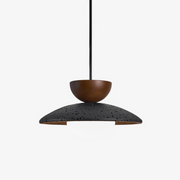 Ignis Dome Black Travertine Pendant Light-Neutral Decor