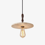 Pylg Yellow Travertine Disc Pendant Light-Neutral Decor