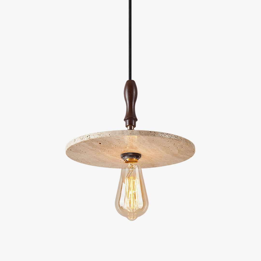 Pylg Yellow Travertine Disc Pendant Light-Neutral Decor