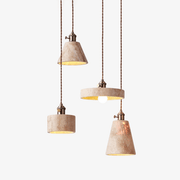 Ralv Minimalist Yellow Travertine Pendant Light Set-Neutral Decor