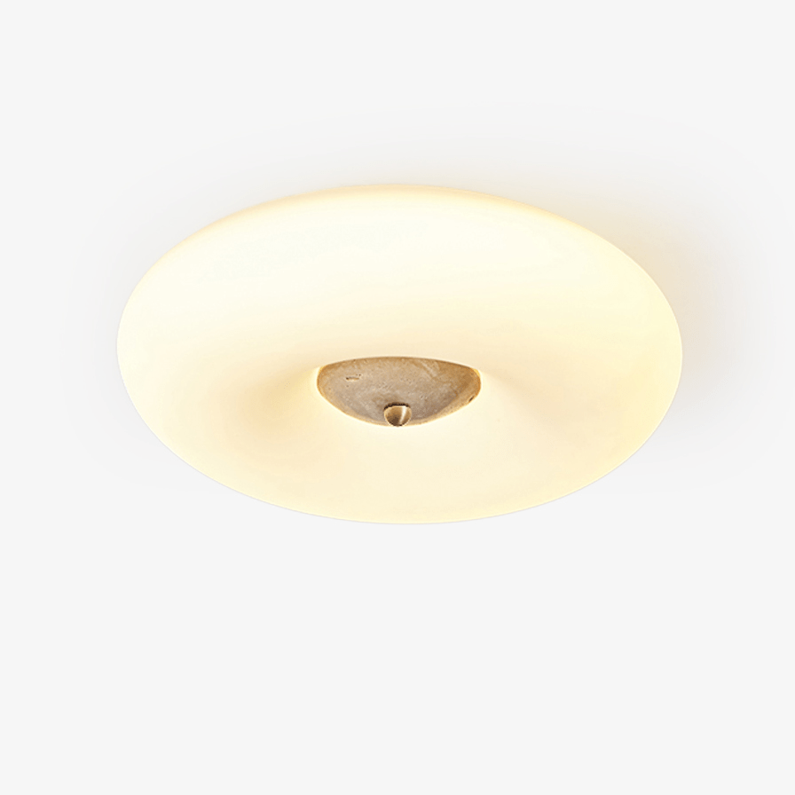 Flen Yellow Travertine Ring Ceiling Light-Neutral Decor