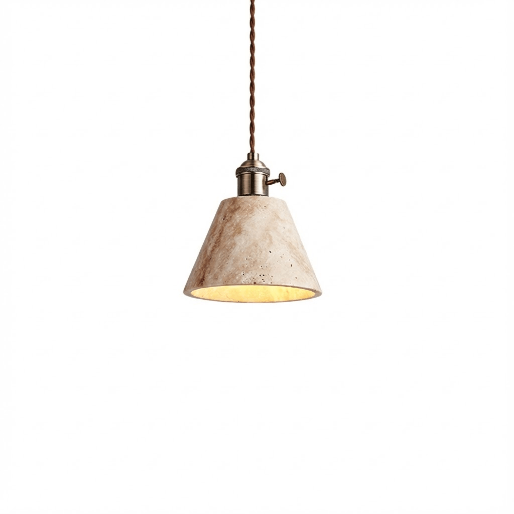 Ralv Minimalist Yellow Travertine Pendant Light Set-Neutral Decor