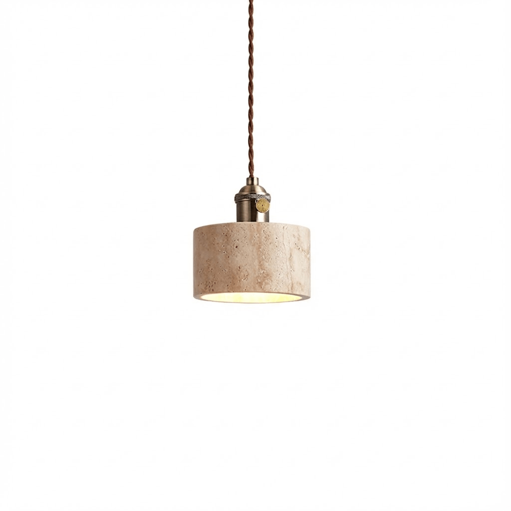 Ralv Minimalist Yellow Travertine Pendant Light Set-Neutral Decor