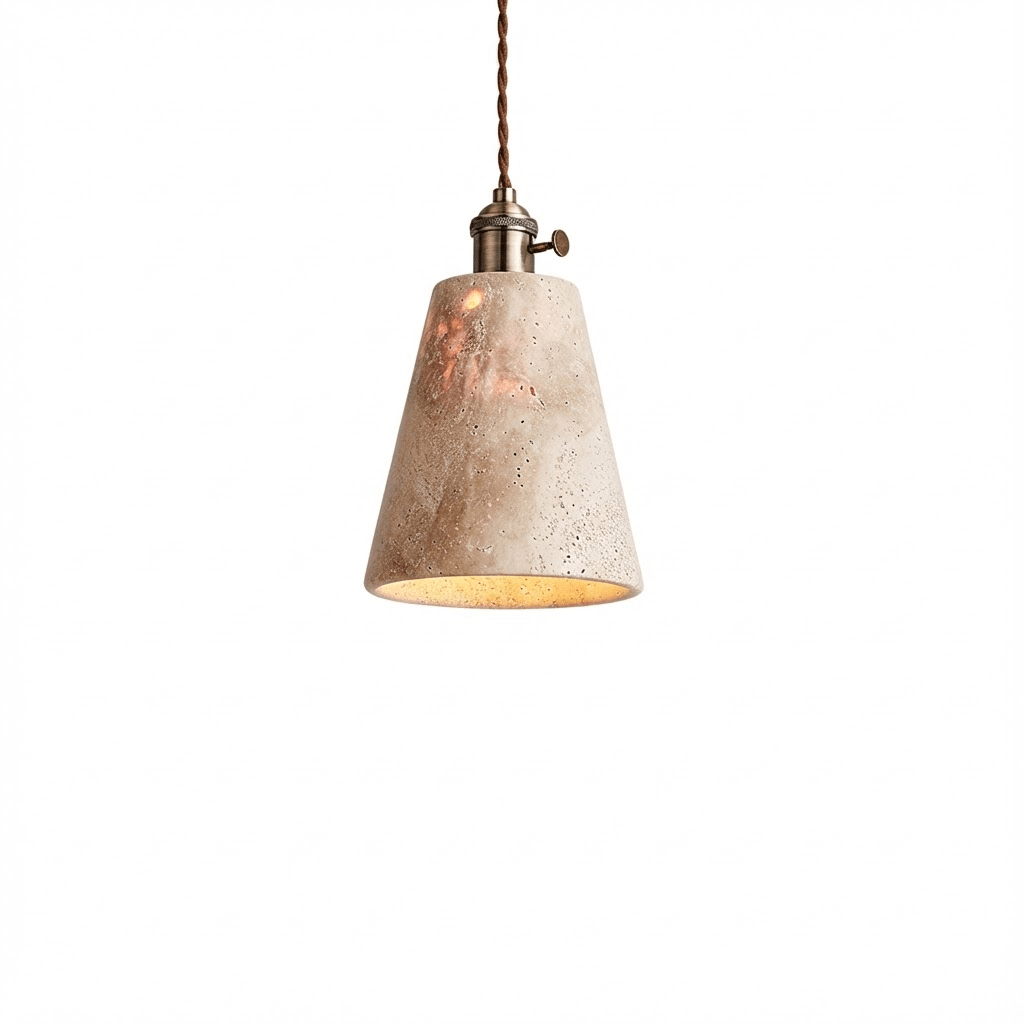 Ralv Minimalist Yellow Travertine Pendant Light Set-Neutral Decor