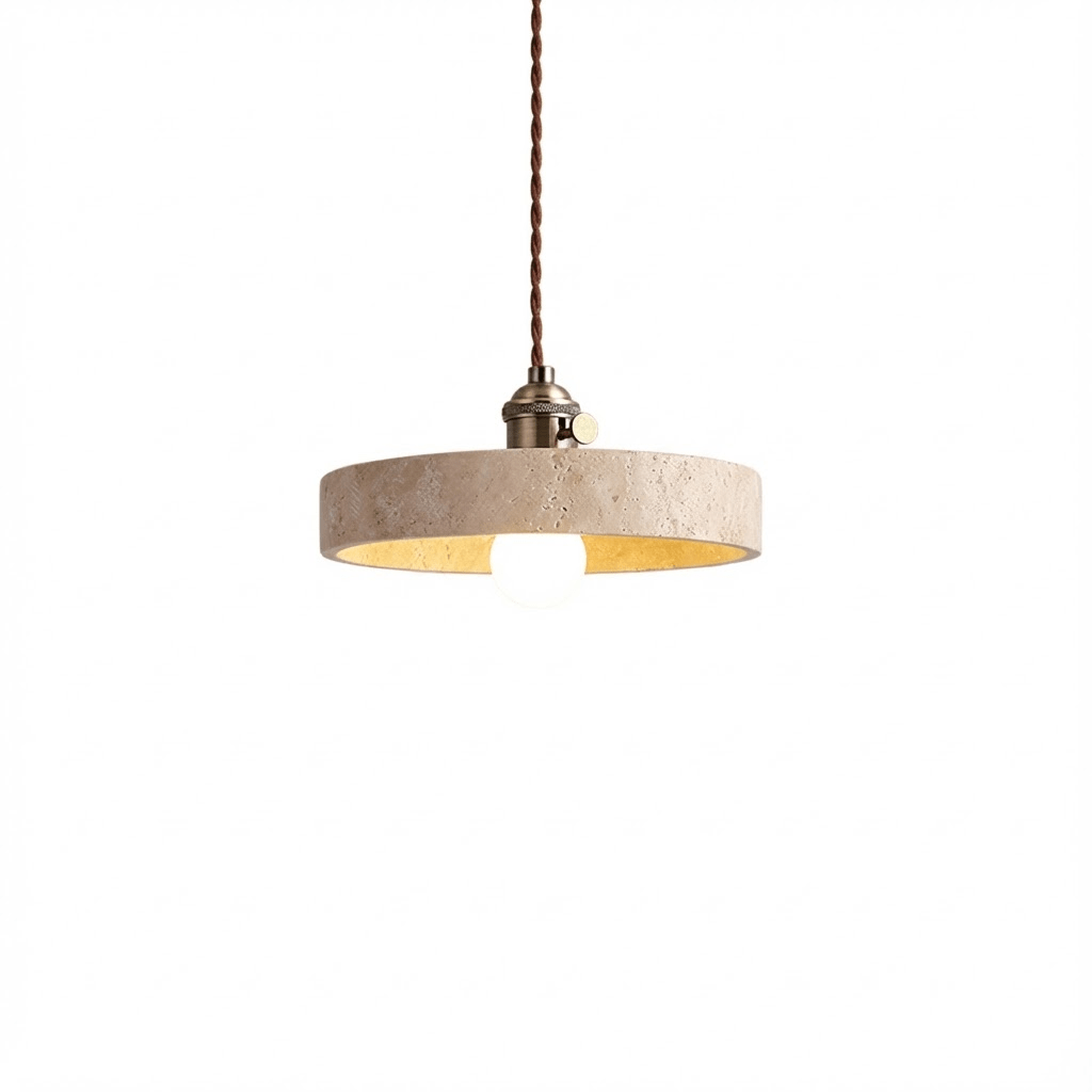 Ralv Minimalist Yellow Travertine Pendant Light Set-Neutral Decor
