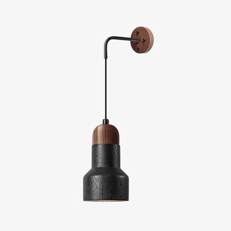 Wesk Vintage Black Travertine Rope Wall Lamp-Neutral Decor