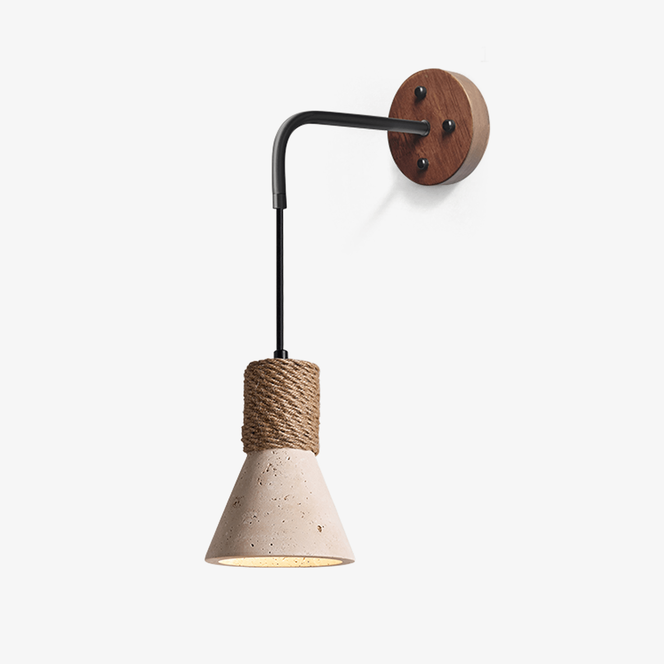 Jorv Vintage Yellow Travertine Rope Wall Lamp-Neutral Decor