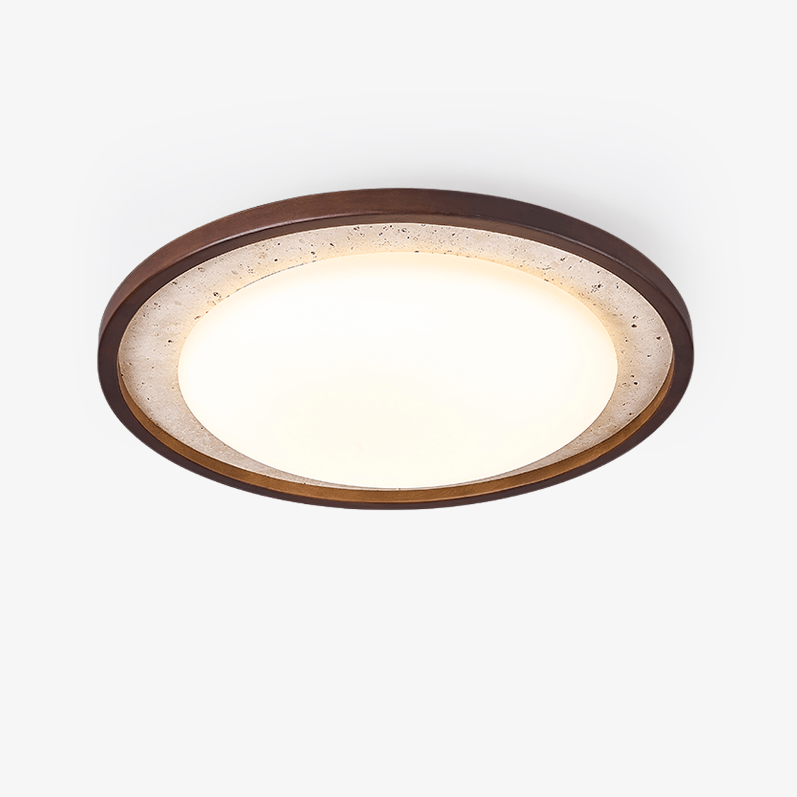 Bexm Round Yellow Travertine Ceiling Light-Neutral Decor