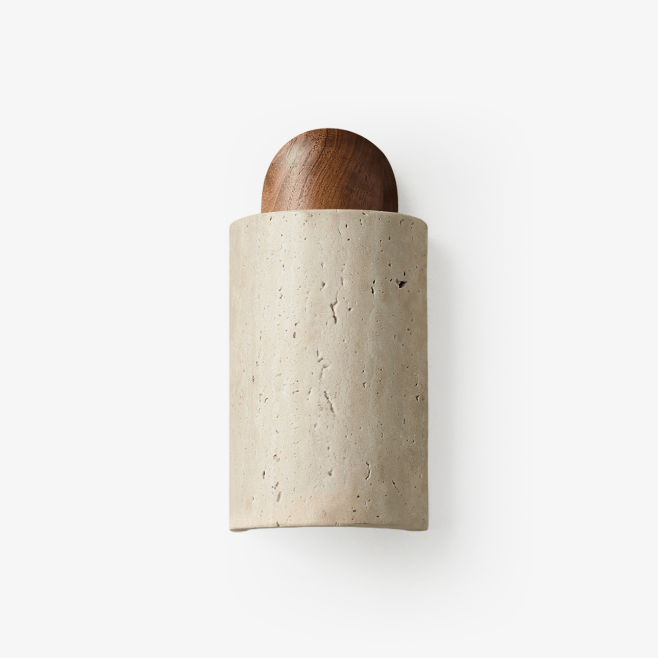 Zyphe Natural Yellow Travertine Capsule Wall Lamp-Neutral Decor
