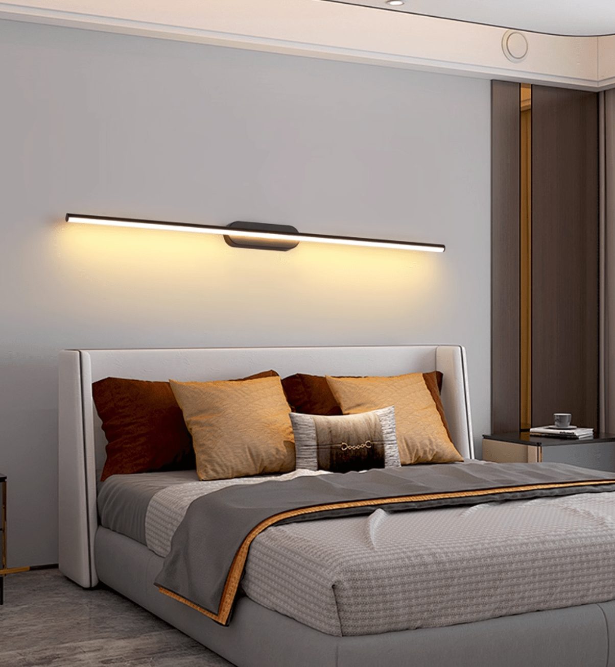 Qirma Black Slim Linear Minimalist Wall Lamp-Neutral Decor
