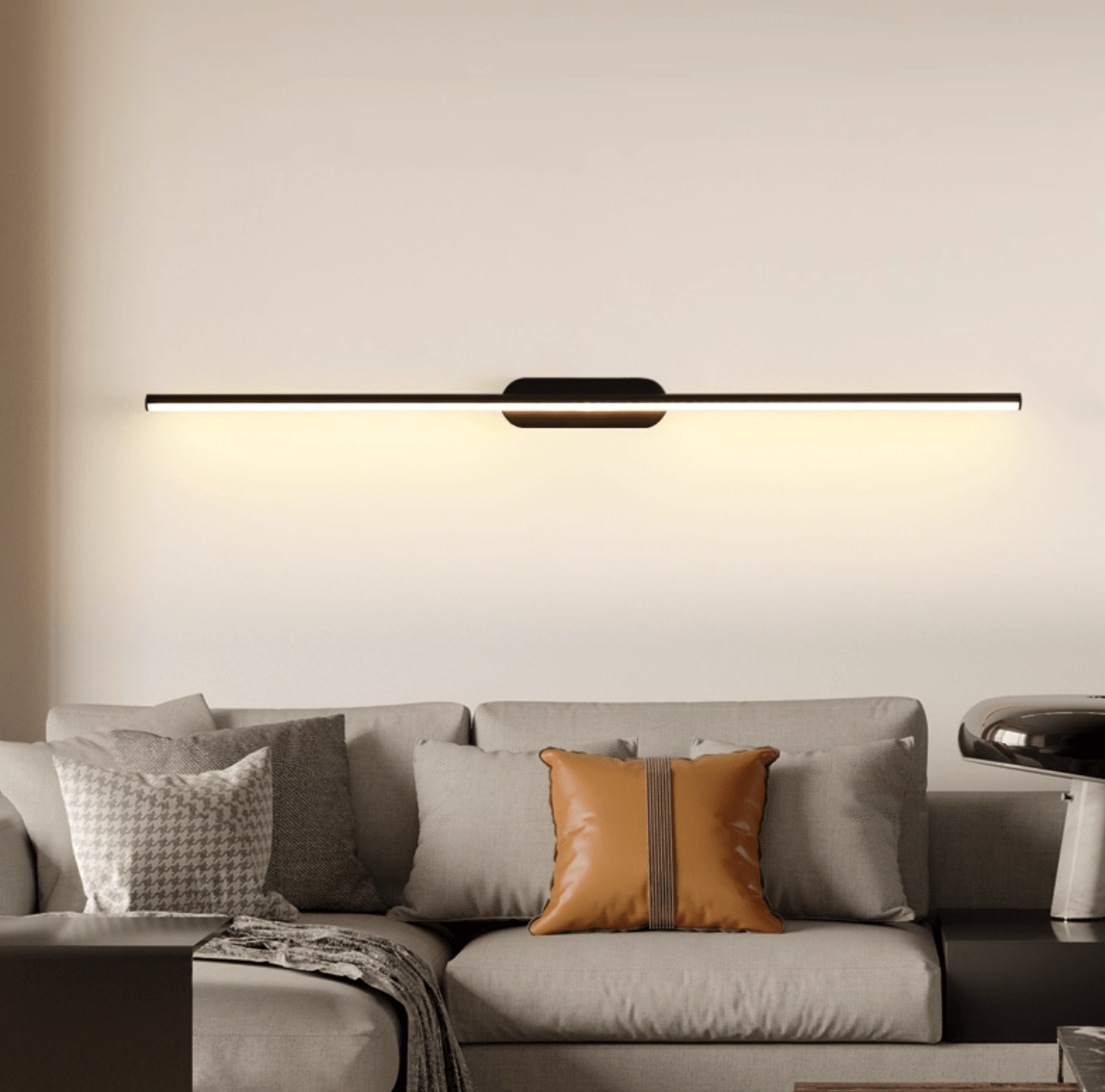 Qirma Black Slim Linear Minimalist Wall Lamp-Neutral Decor
