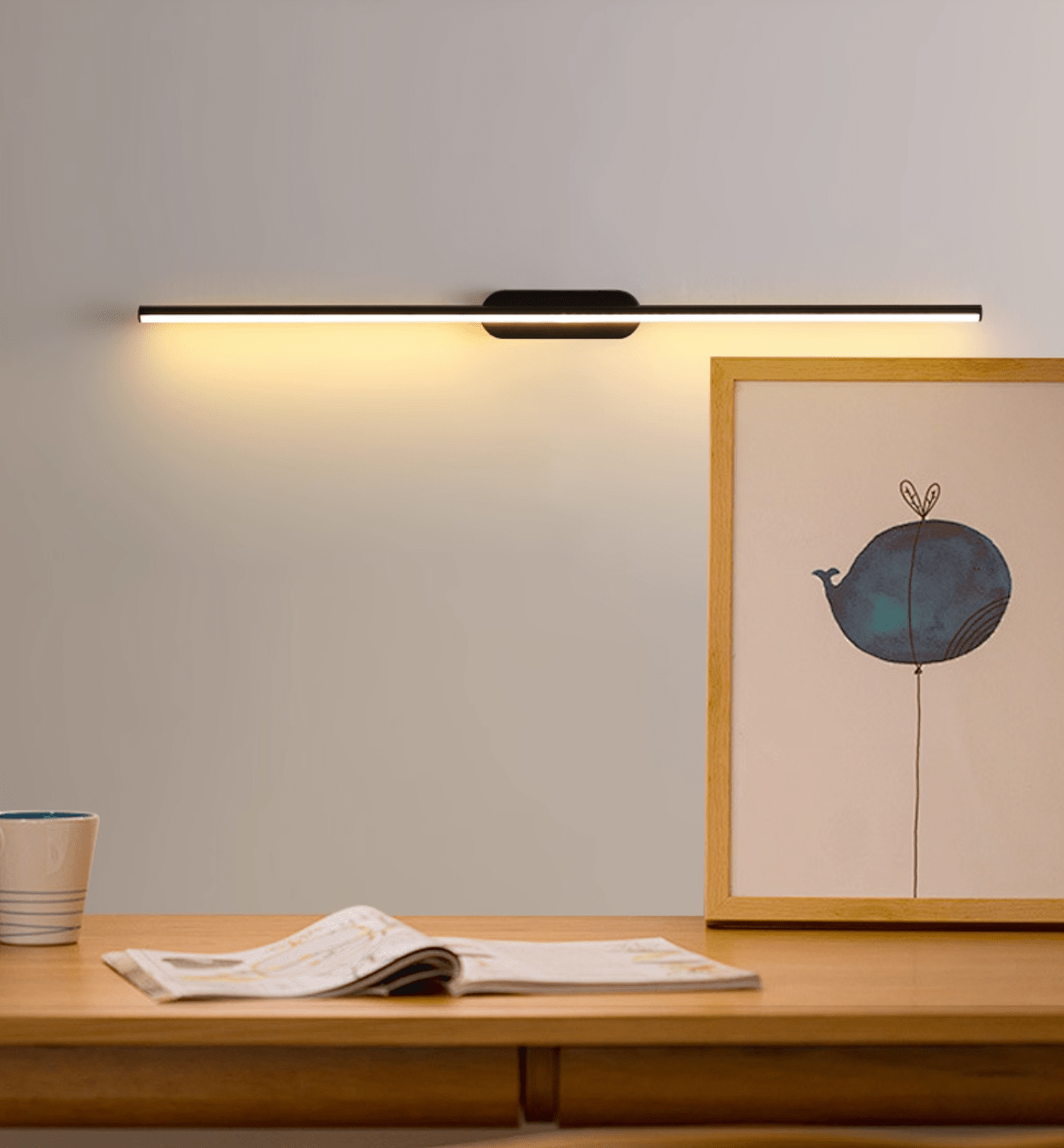 Qirma Black Slim Linear Minimalist Wall Lamp-Neutral Decor